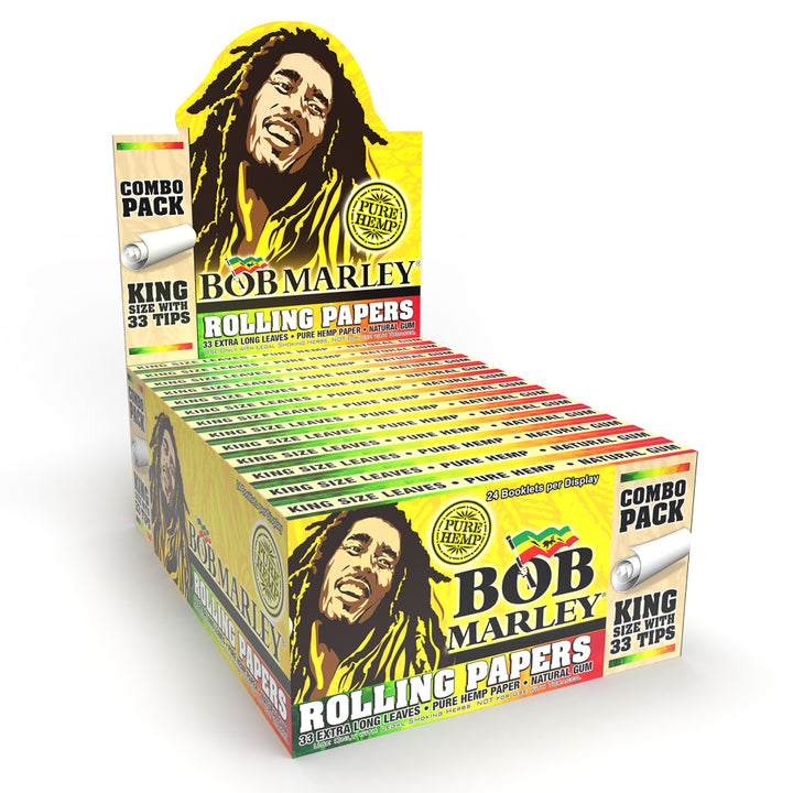 Bob Marley® Pure Hemp - Rolling Paper - 33 Tips  - King Size