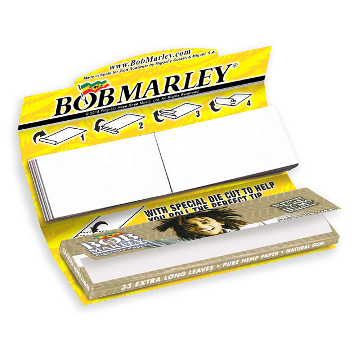 Bob Marley® Pure Hemp - Rolling Paper - 33 Tips  - King Size
